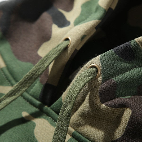 Mtmoiss Men Camouflage Long Sleeve Hoodie