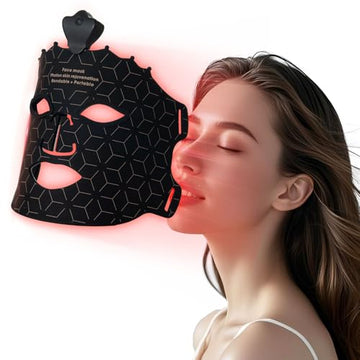 7 Colors Red Light Therapy Face Mask Black