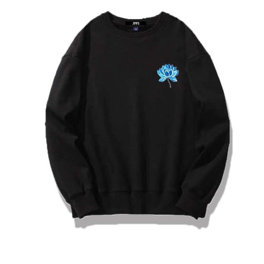 Mtmoiss Men's Lotues Round neck Long Sleeve Hoodie