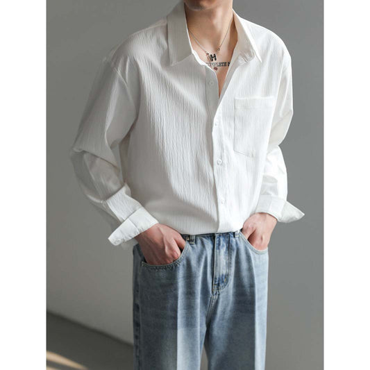 Mtmoiss Men's Pocket Design Long sleeve Shirt Outwear