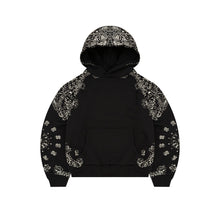 Load image into Gallery viewer, Mtmoiss Men Lotus Long Sleeve Black Hoodie
