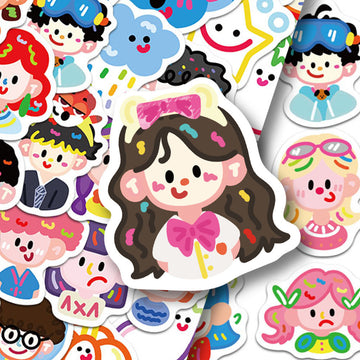 100 pcs Cute Colorful Character Sticker Pack