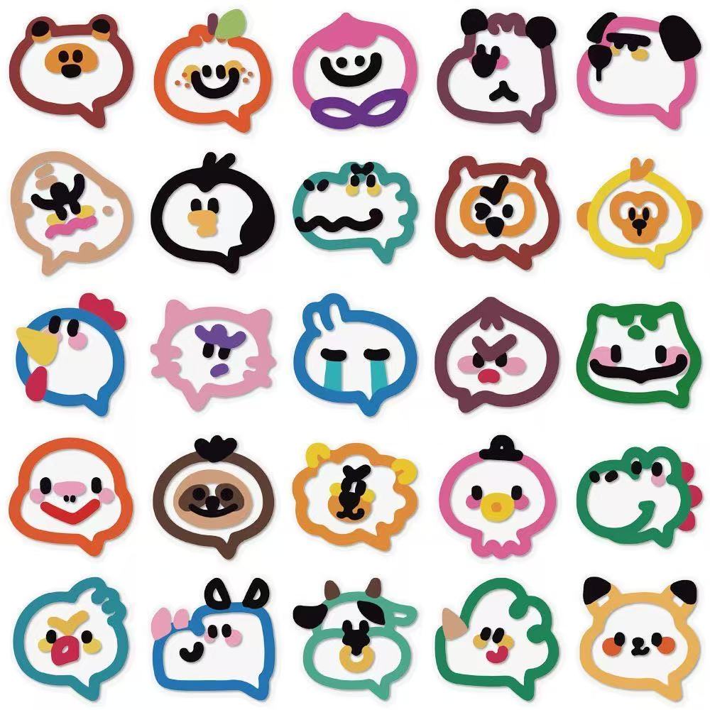 50 pcs Cute Doodle Healing Sticker Pack