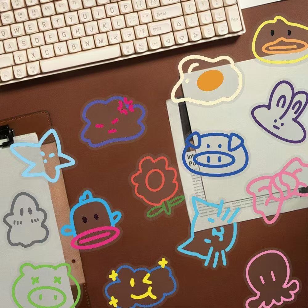 60 pcs Dopamine Cute Cartoon Sticker Pack
