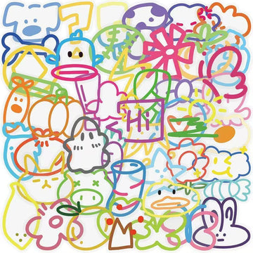 60 pcs Dopamine Cute Cartoon Sticker Pack