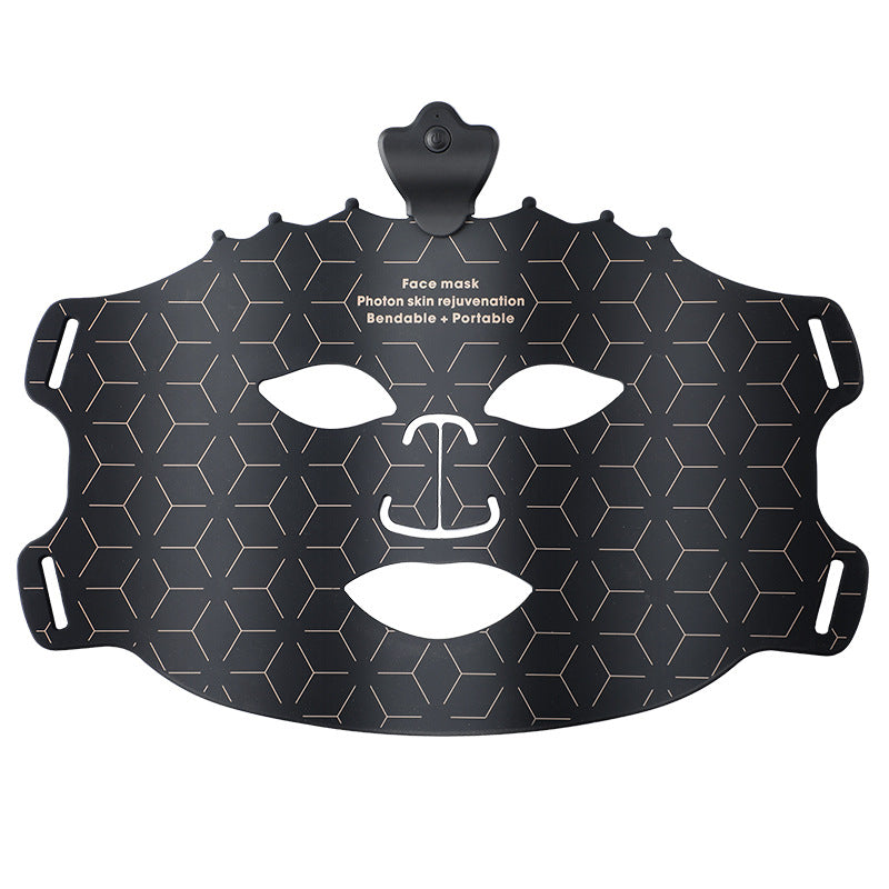 7 Colors Red Light Therapy Face Mask Black