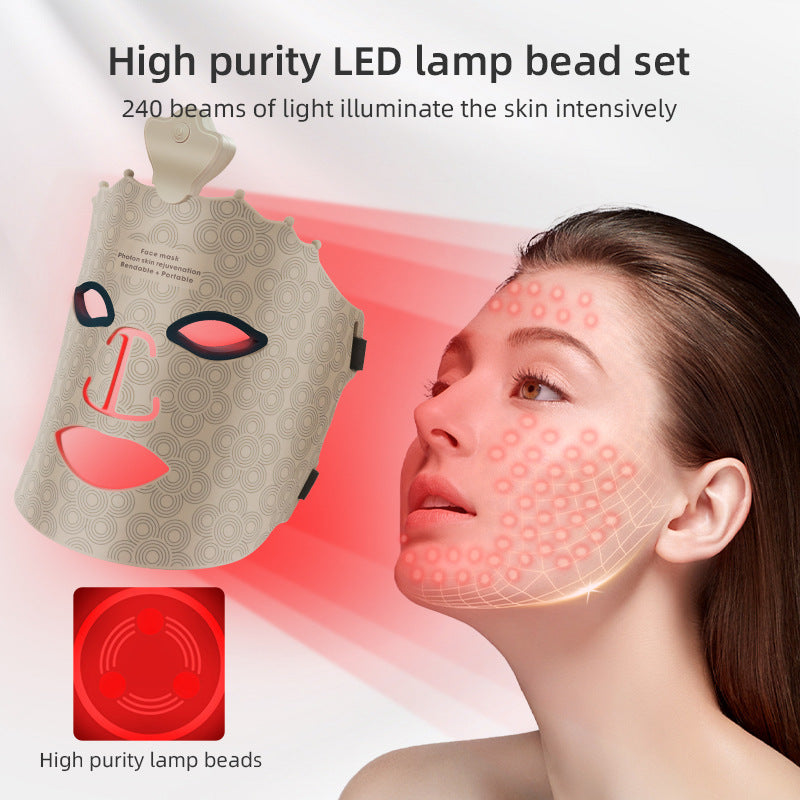 7 Colors Red Light Therapy Face Mask Gold