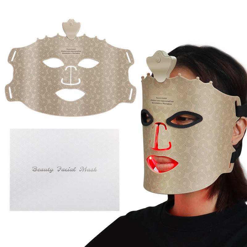 7 Colors Red Light Therapy Face Mask Gold
