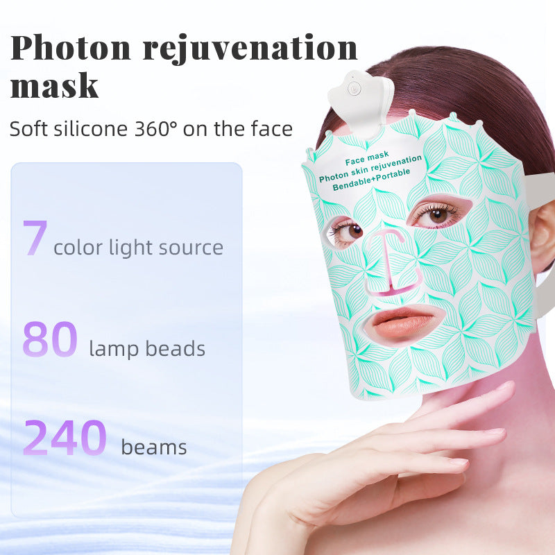 7 Colors Red Light Therapy Face Mask Green