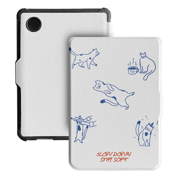 7 inch Cute Cats Magnetic Case For Kobo Libra-Slow Down Case
