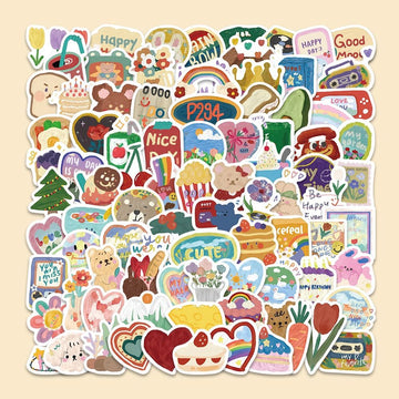 90 pcs Cute Colorful Life Sticker Pack