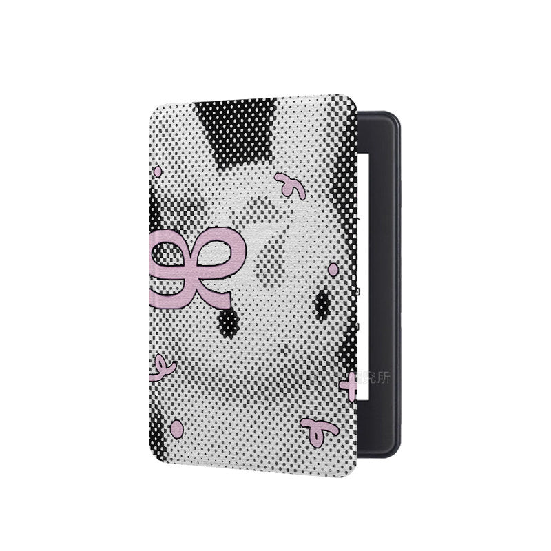 BW Rabbit Print Kindle Case
