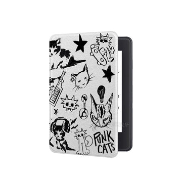 BW cat Print Kindle Case