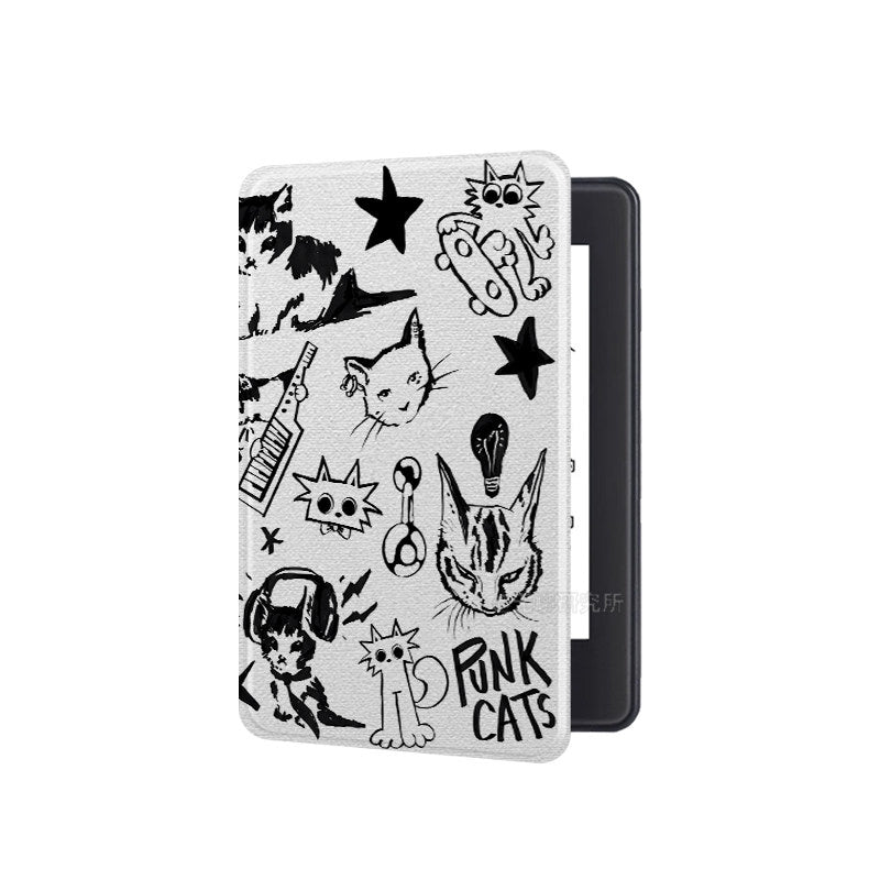 BW cat Print Kindle Case