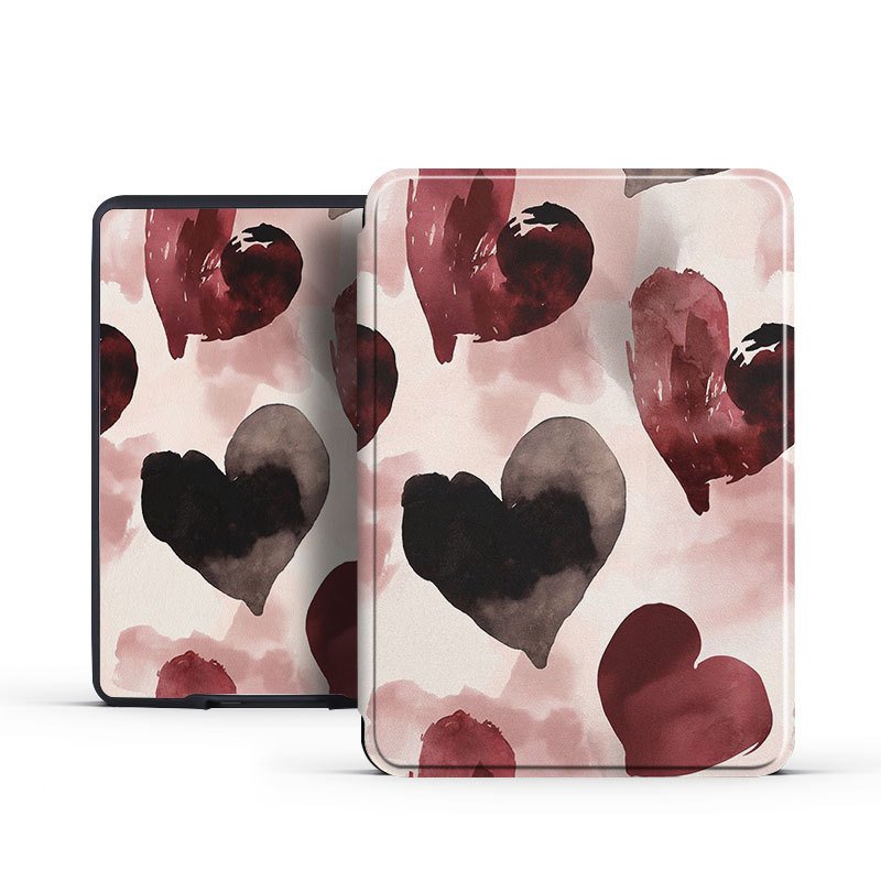 Black and Red Heart Case