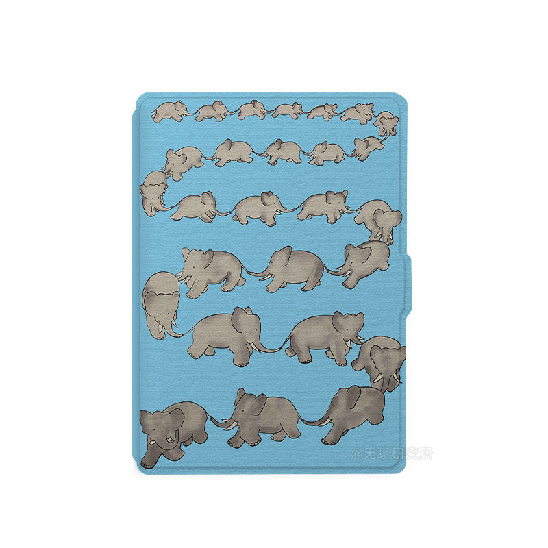 Blue elephant Print Kindle Case