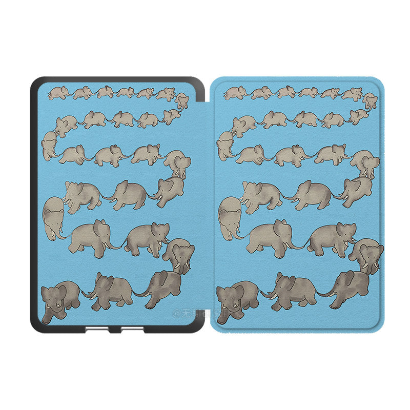 Blue elephant Print Kindle Case