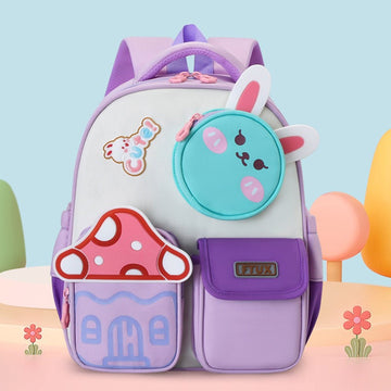 Cute Bunny Preschool Backpack Purple