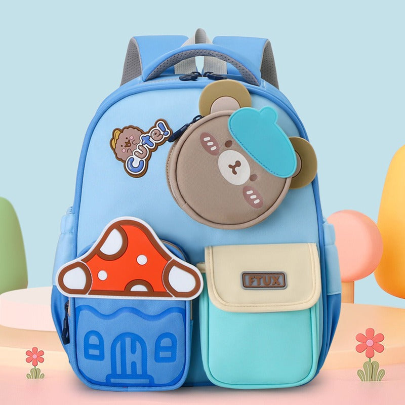 Cute Bunny Preschool Backpack Blue