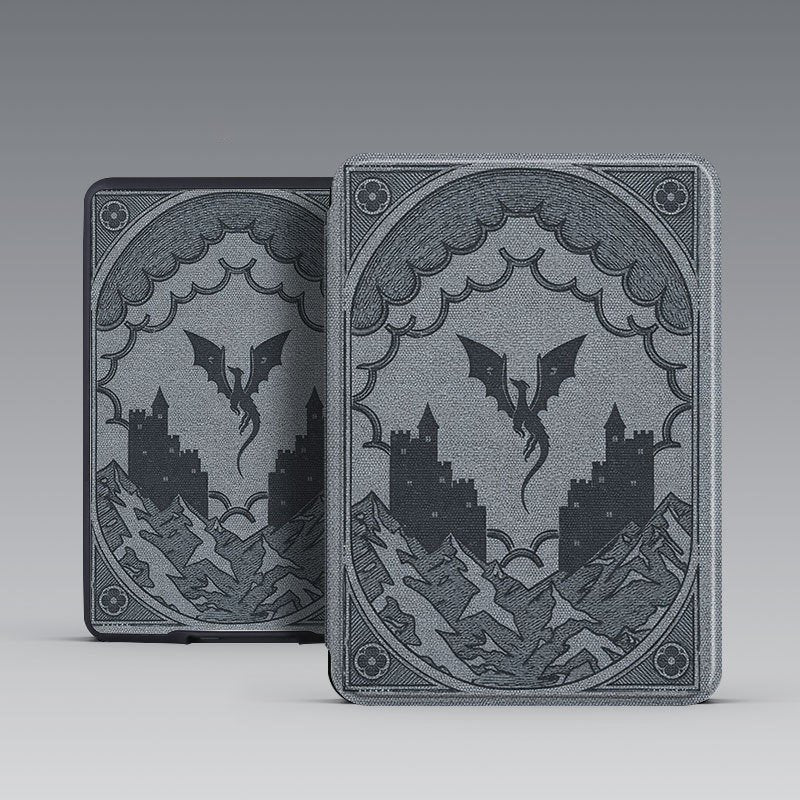 Dragon Magnetic Kindle Case Grey