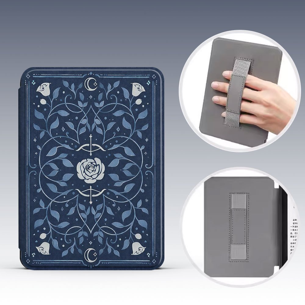 Dragon Rose Magnetic Kindle Case Blue
