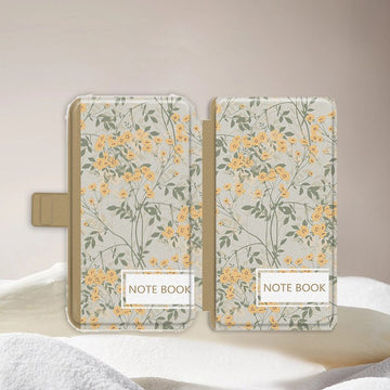 Floral Detachable Magnetic Case Yellow