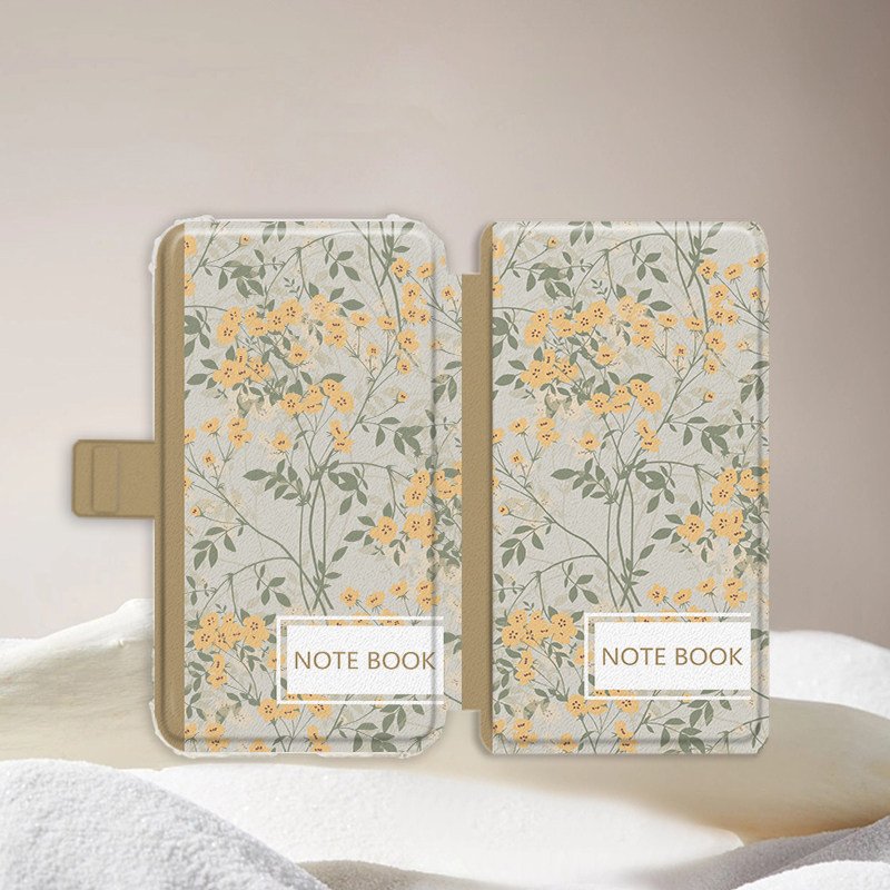 Floral Detachable Magnetic Case Yellow