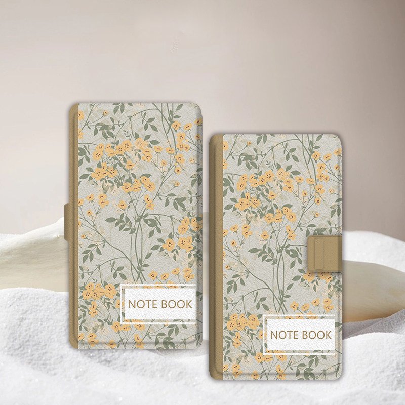 Floral Detachable Magnetic Case Yellow
