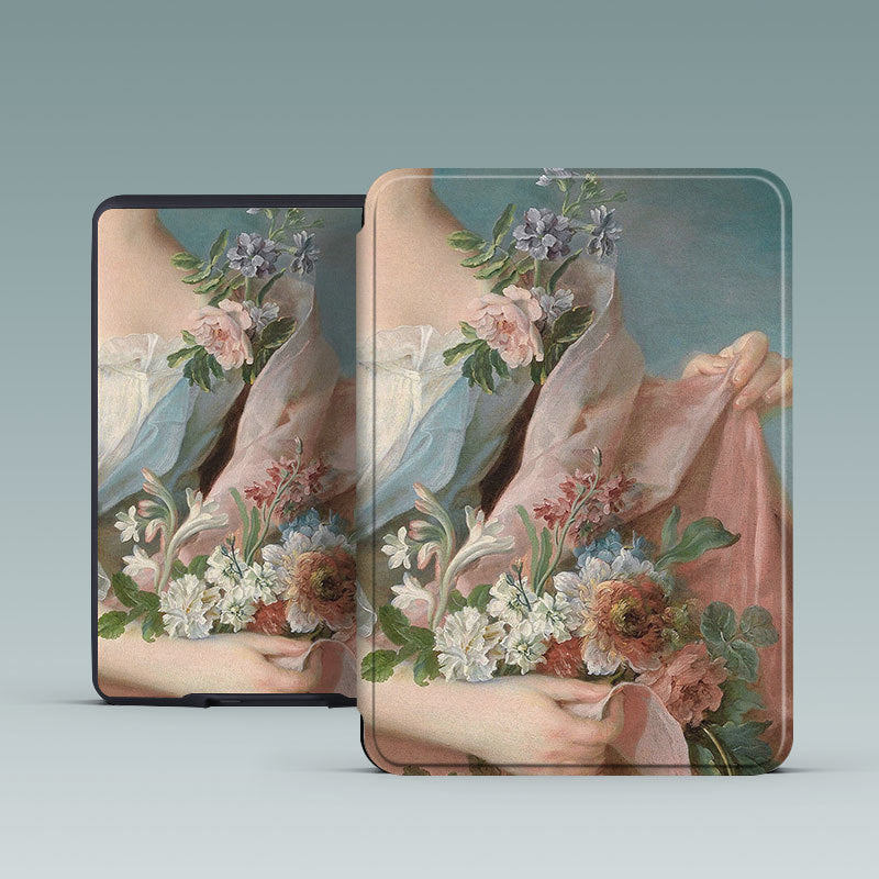 Lady And Flowers Magnetic Case For Kobo