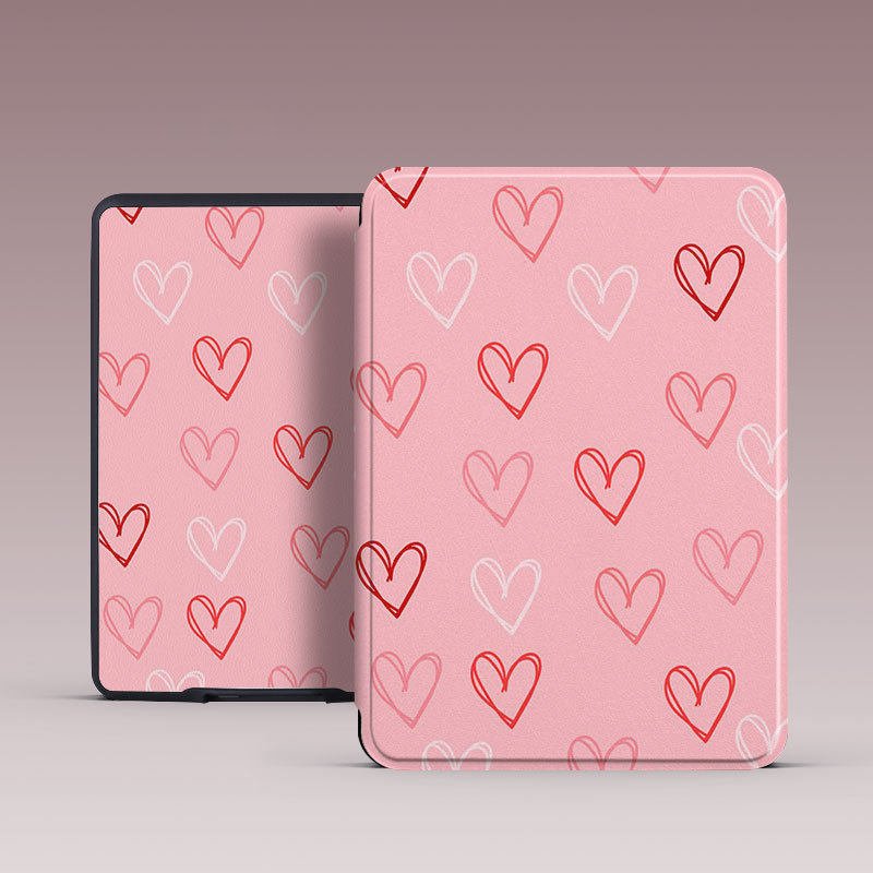 Magnetic Handheld Protective Case For Kobo eReader-Pink Heart Pop