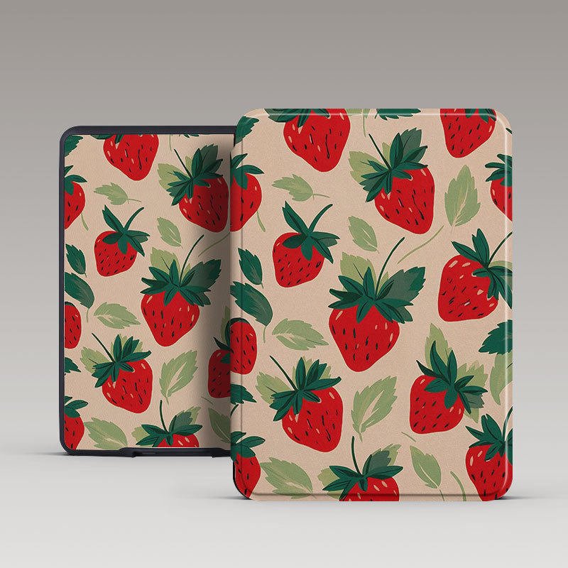 Magnetic Handheld Protective Case For Kobo eReader-Vintage Strawberry Garden
