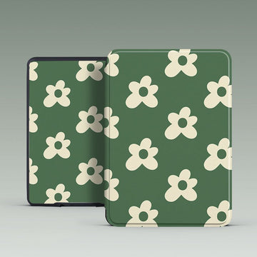 Minimalism Green Flora Case For Kobo with Hand Strap