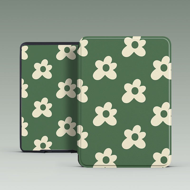 Minimalism Green Flora Case For Kobo with Hand Strap