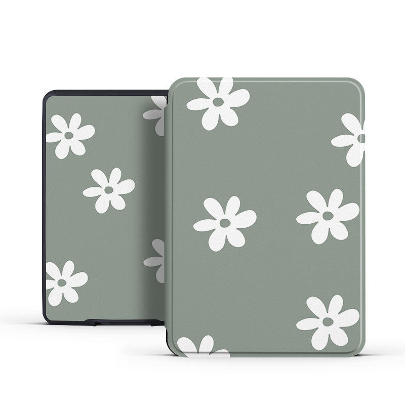 Minimalism Petal Case For Kobo with Hand Strap Green