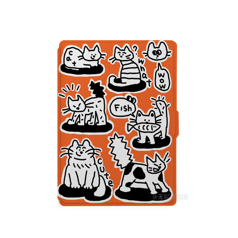 Orange cat Print Kindle Case
