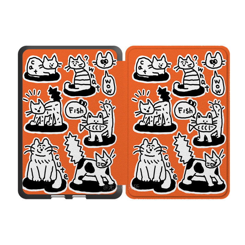 Orange cat Print Kindle Case