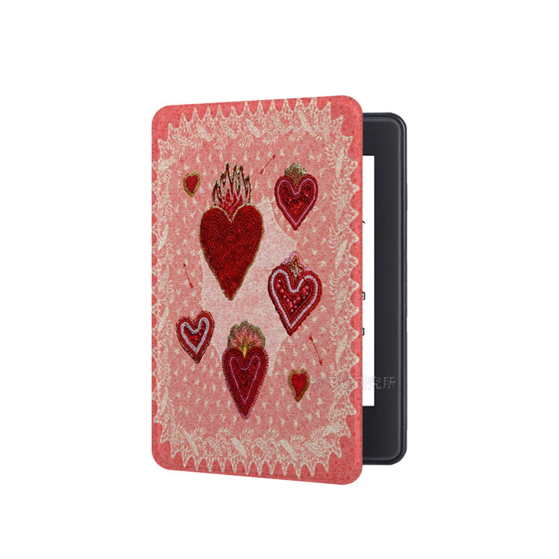 PInk Love Heart Print Kindle Case