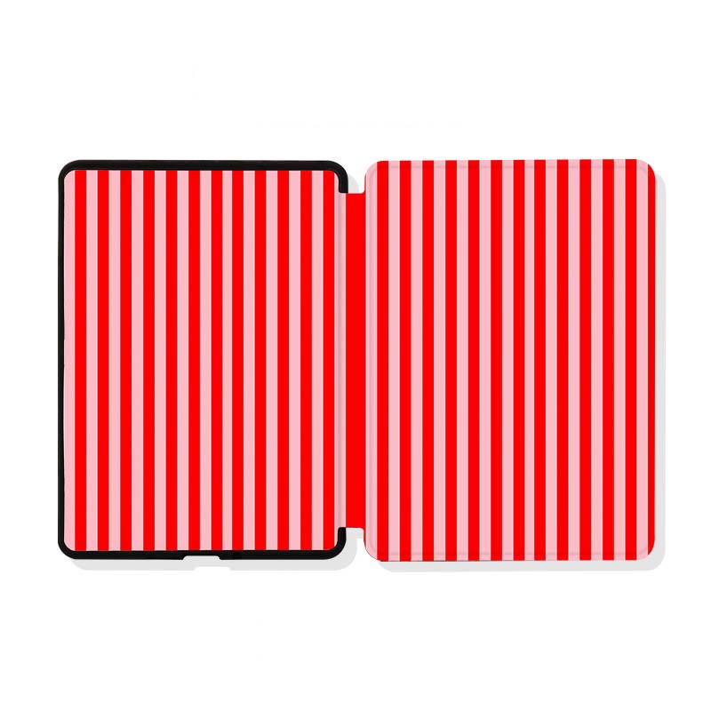 Pink And Red Stripes Case For Kindle Device