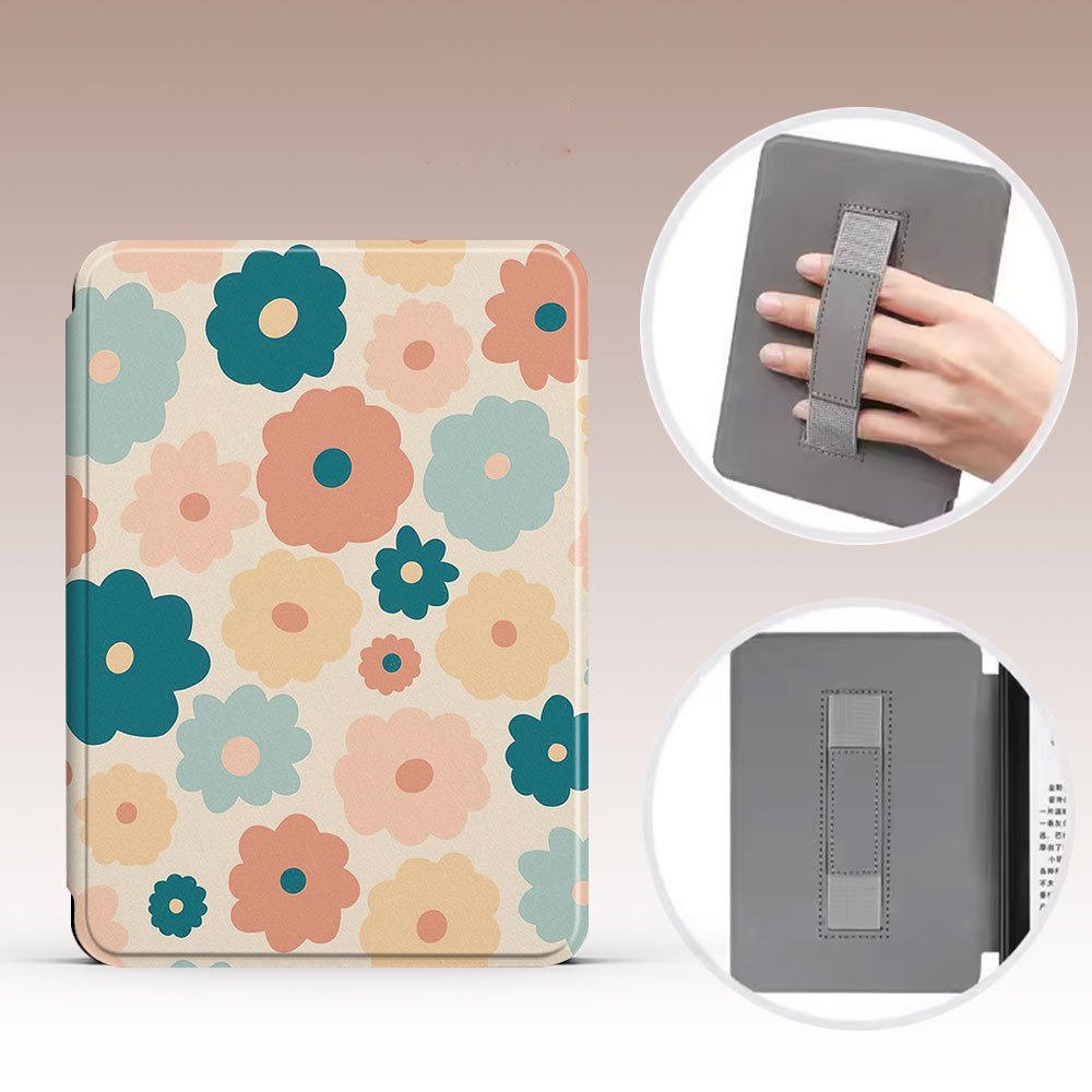 Magnetic Handheld Protective Case For Kobo eReader-Retro Daisy Bloom