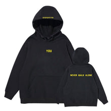 Load image into Gallery viewer, Mtmoiss Men You Never Walk Alone Printed Long Sleeve Hoodie
