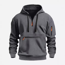 Load image into Gallery viewer, Mtmoiss Men Zipper pockets Design Long Sleeve Hoodie
