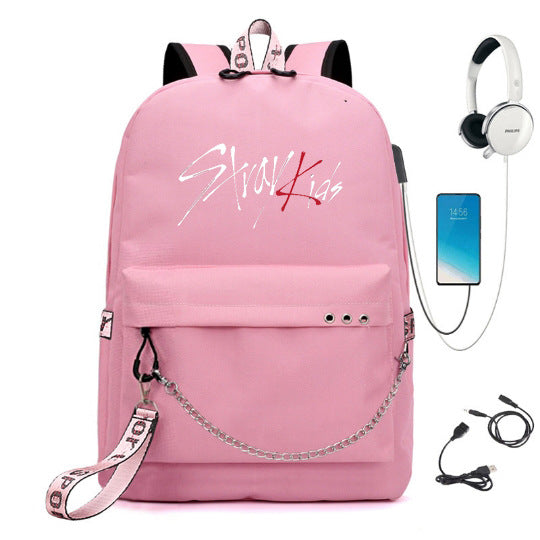 Kpop Stray Letter Printed School Backpacks