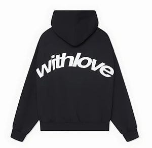 Mtmoiss Unisex With Love Letter Prined Long Sleeve Hoodie