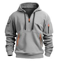 Load image into Gallery viewer, Mtmoiss Men Multi- pockets Design Long Sleeve Hoodie
