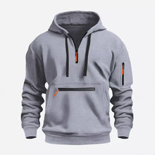 Load image into Gallery viewer, Mtmoiss Men Zipper pockets Design Long Sleeve Hoodie
