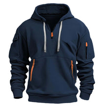 Load image into Gallery viewer, Mtmoiss Men Multi- pockets Design Long Sleeve Hoodie
