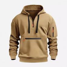 Load image into Gallery viewer, Mtmoiss Men Zipper pockets Design Long Sleeve Hoodie
