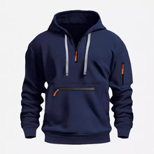 Load image into Gallery viewer, Mtmoiss Men Zipper pockets Design Long Sleeve Hoodie
