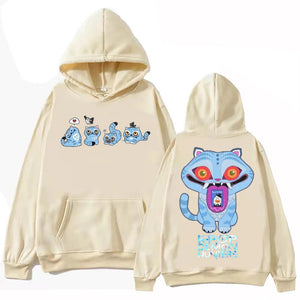 Mtmoiss Unisex Kpop Demon Hunters Tiger Printed Long Sleeve Hoodies