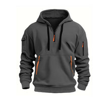 Load image into Gallery viewer, Mtmoiss Men Multi- pockets Design Long Sleeve Hoodie
